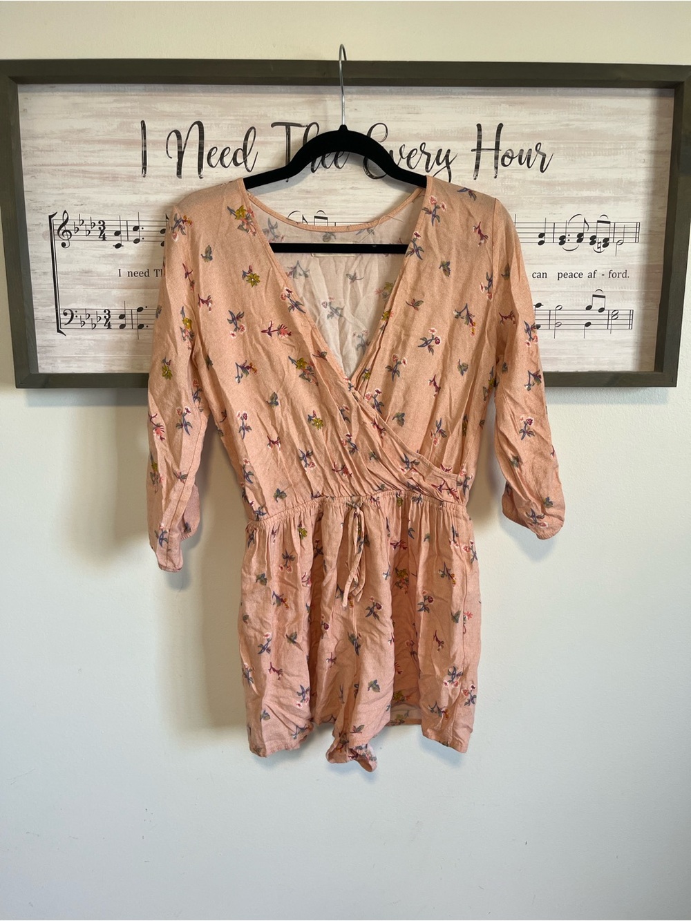 Hollister Peach Floral romper